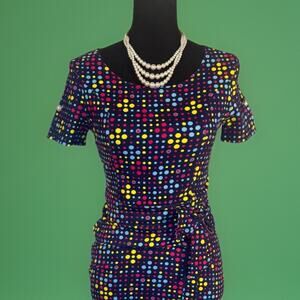 Polka Dot Wiggle Retro Indpired Dress | Statement Bow | Midi | ModCloth Vibe